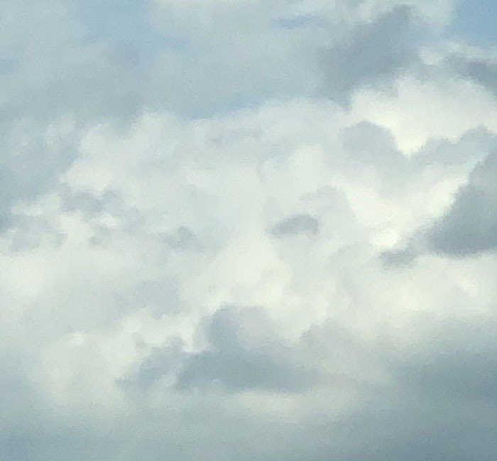 Just hours after she died, her face appeared in the clouds and Lucy was able to take a picture of it.